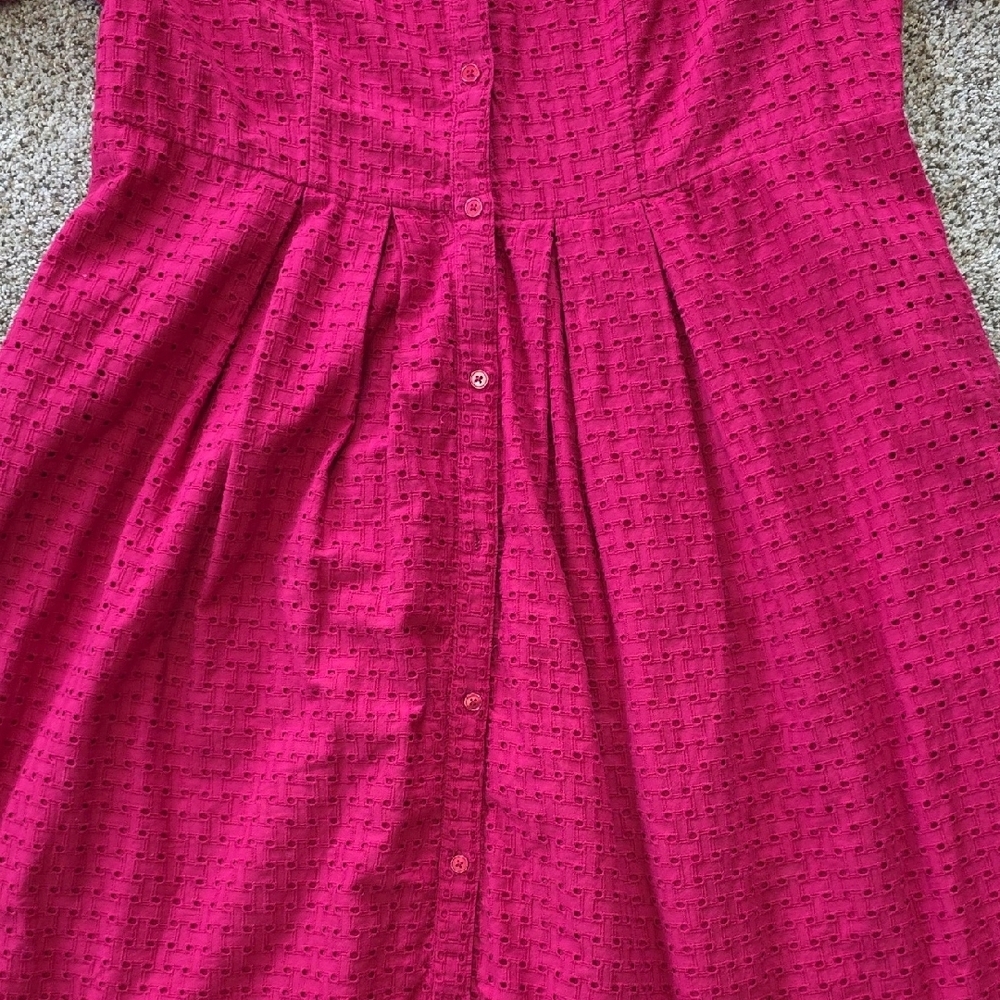 Jessica London Fuchsia Button-Down Midi Dress - Picture 6 of 7